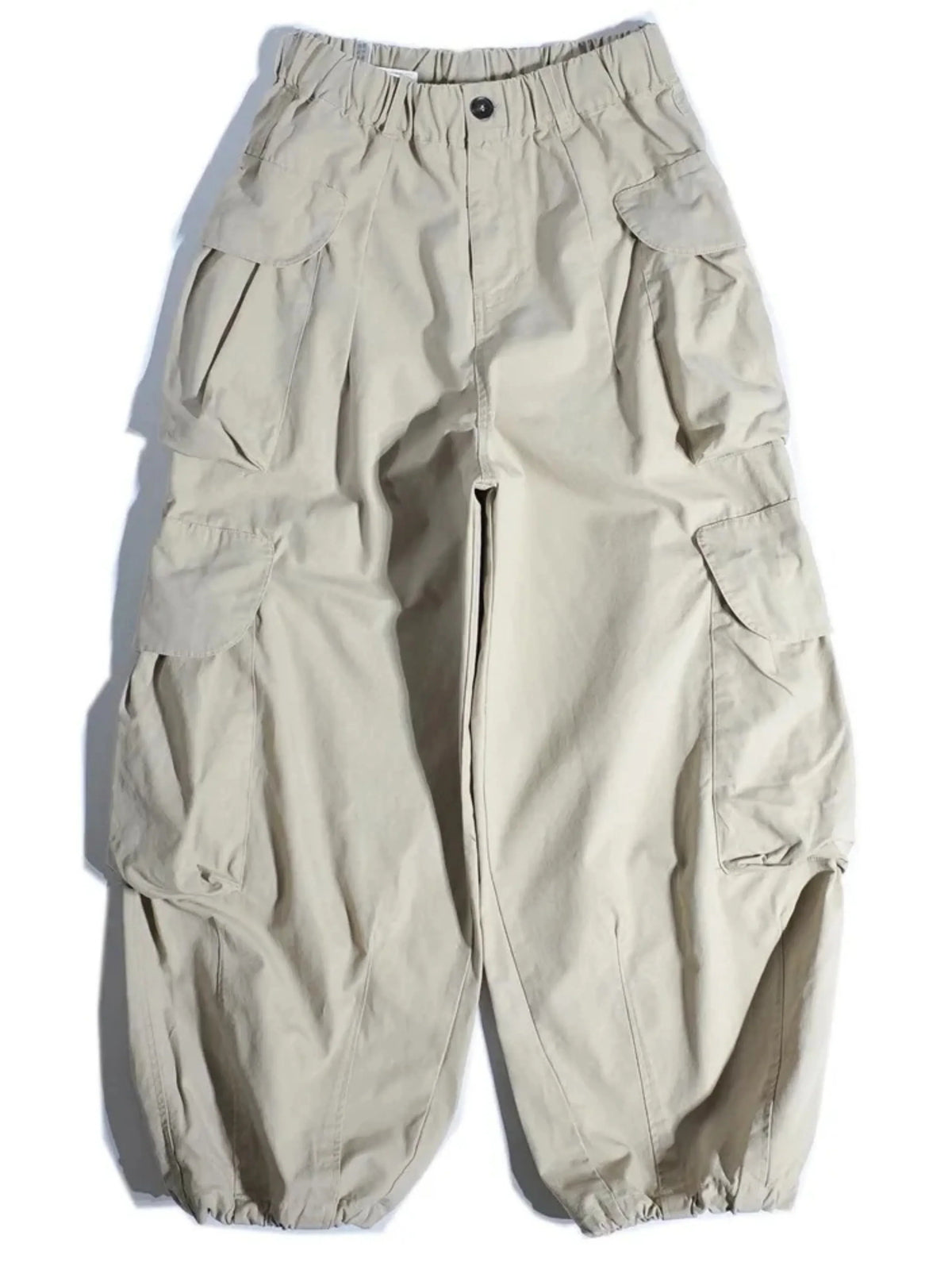 Women's Cargo Parachute Pants | Elastic Waist with Cinched Ankle