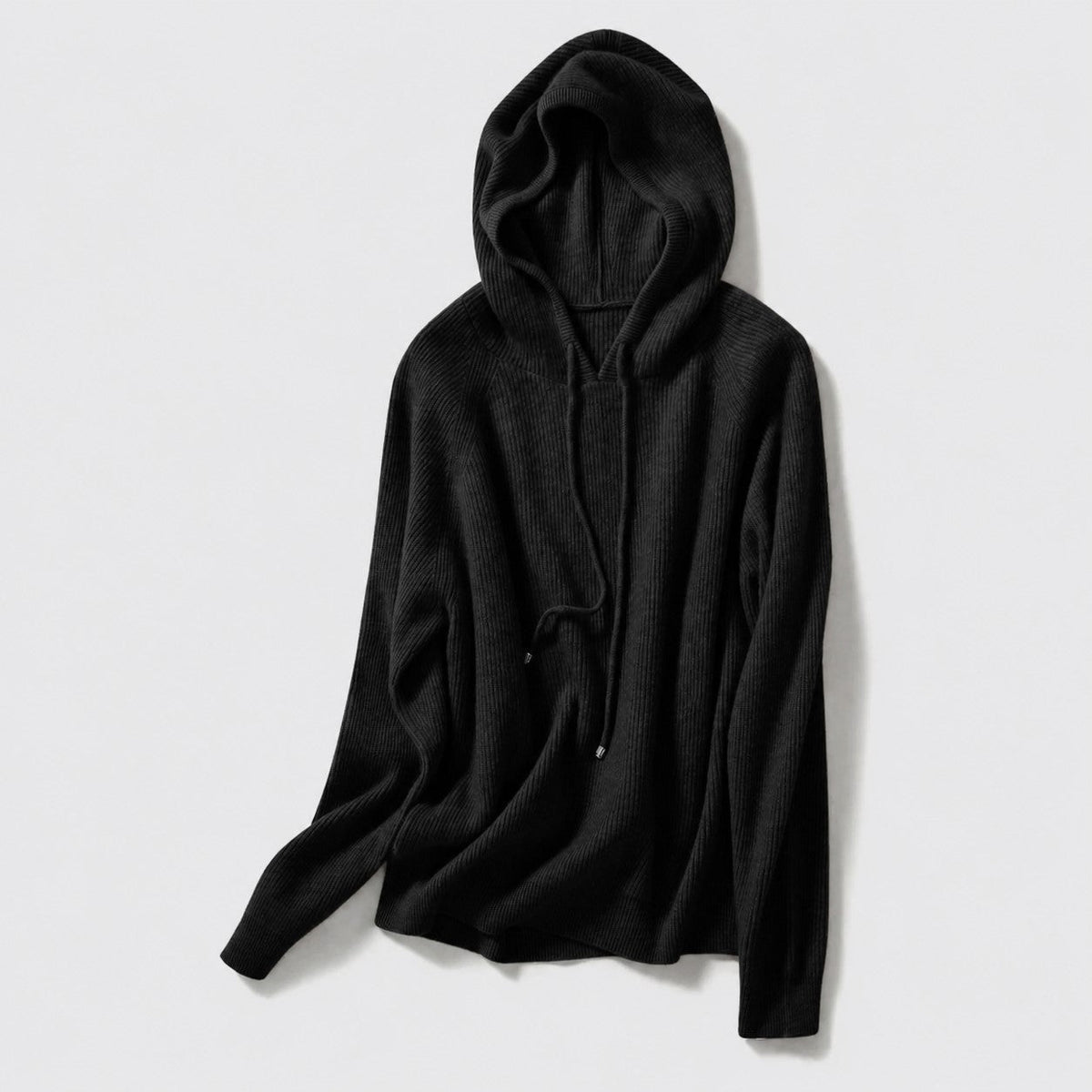 Women's Cashmere Blend Ribbed Hoodie