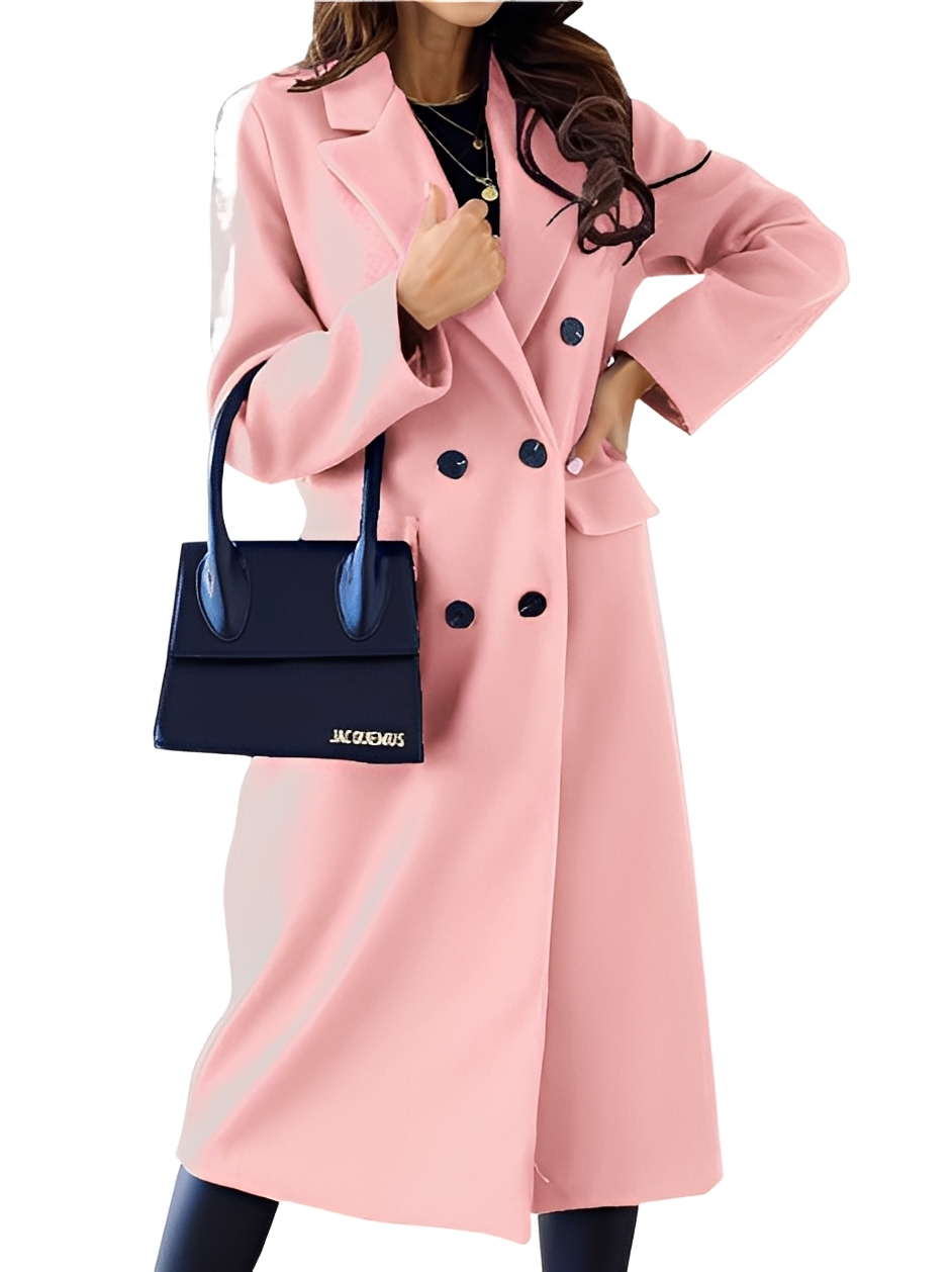 Women's Classic Double-Breasted Wool Overcoat