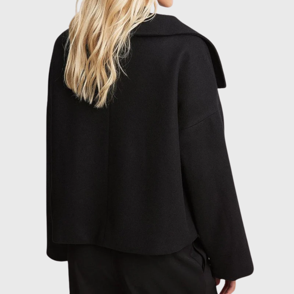 Women's Cropped Double Breasted Lapel Jacket