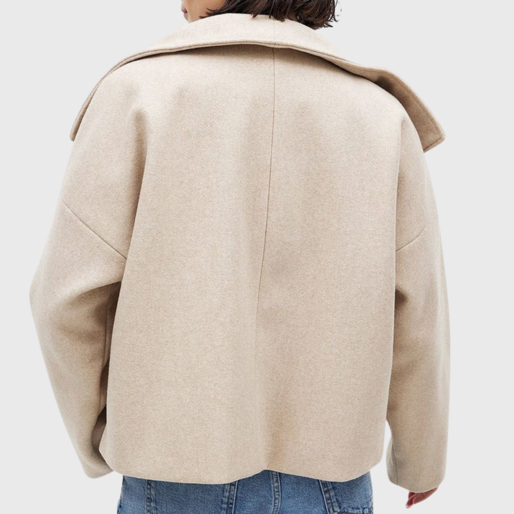 Women's Cropped Double Breasted Lapel Jacket