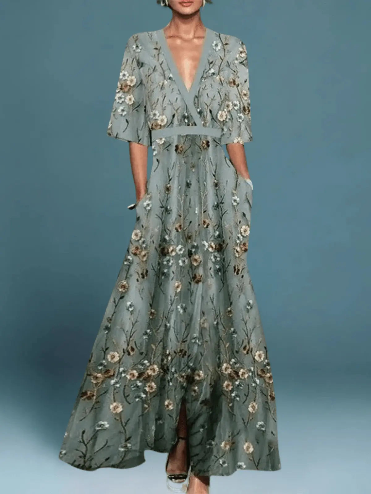 Women's Elegant Floral Maxi Dress – Breezy Summer Style