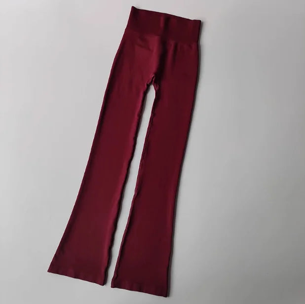 Women's High Waist Compression Seamless Micro Flared Yoga Leggings
