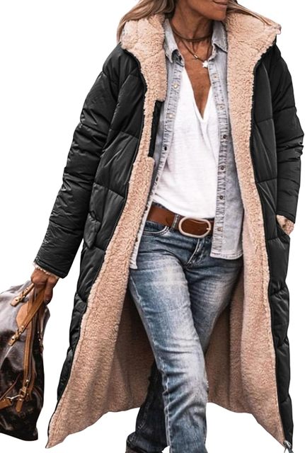 Women's Reversible Long Quilted Puffer Jacket