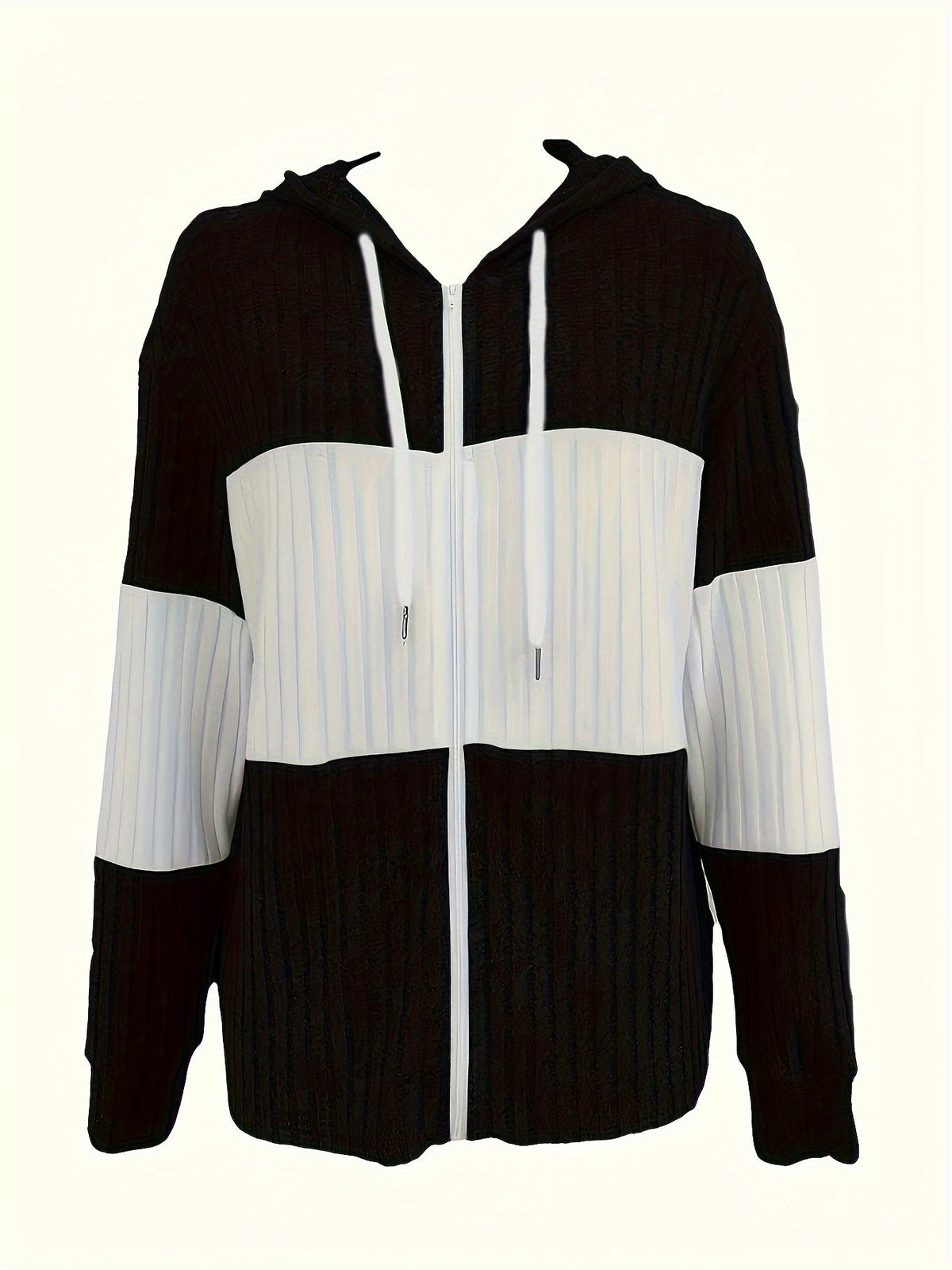Women's Ribbed Zip-Up Hoodie