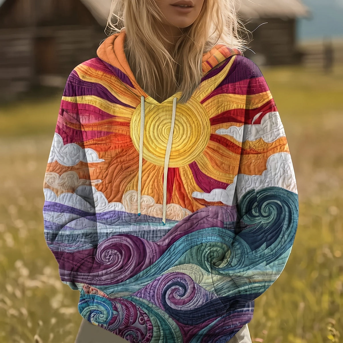 Women's Sunburst Print Hoodie