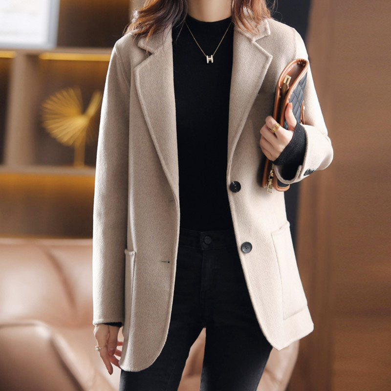 Women's Tailored Wool Blend Blazer Coat