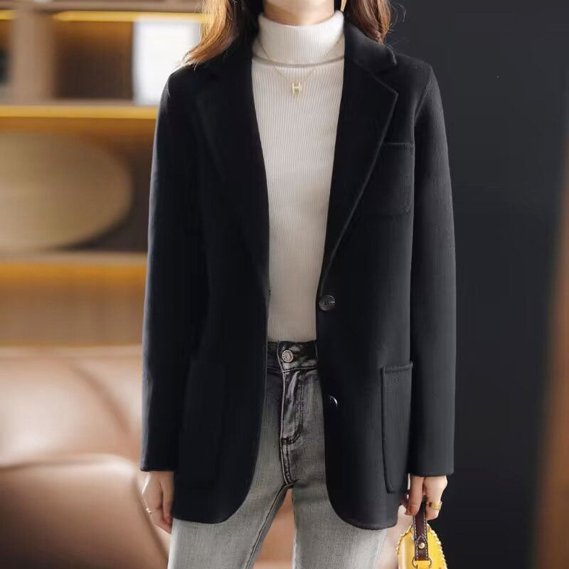 Women's Tailored Wool Blend Blazer Coat