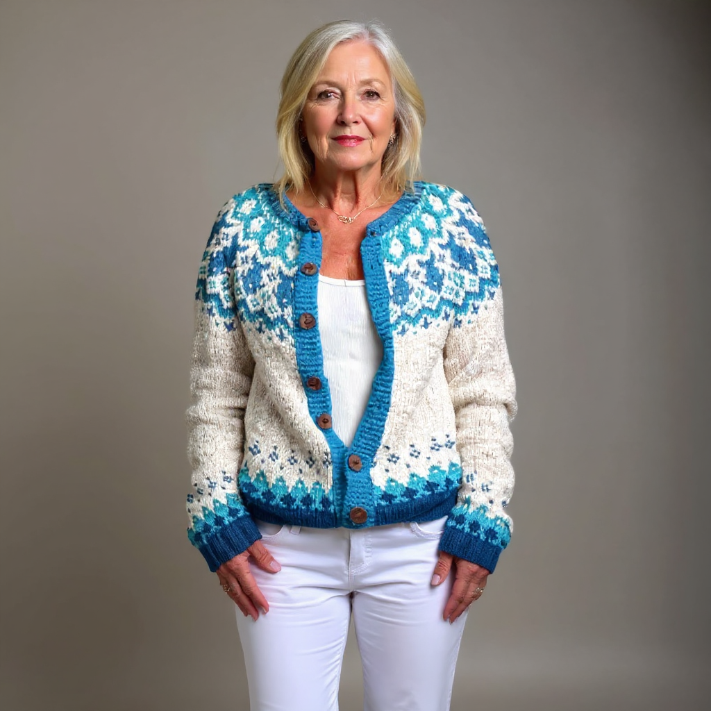 Women's Vintage Fair Isle Knit Cardigan