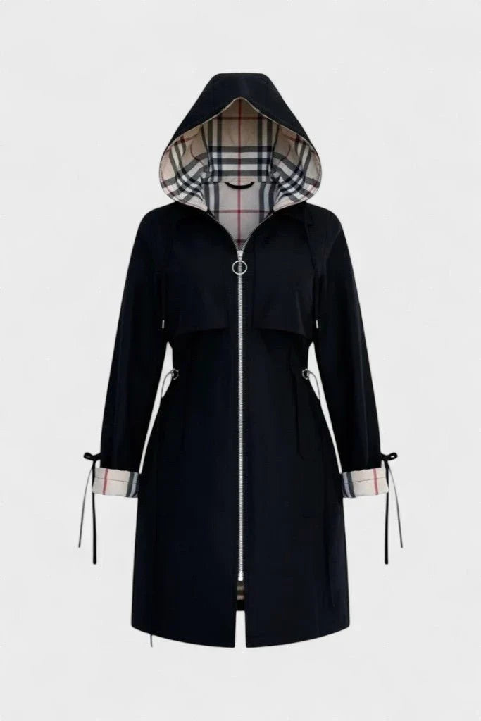 Women's Weatherproof Hooded Jacket with Plaid Lining