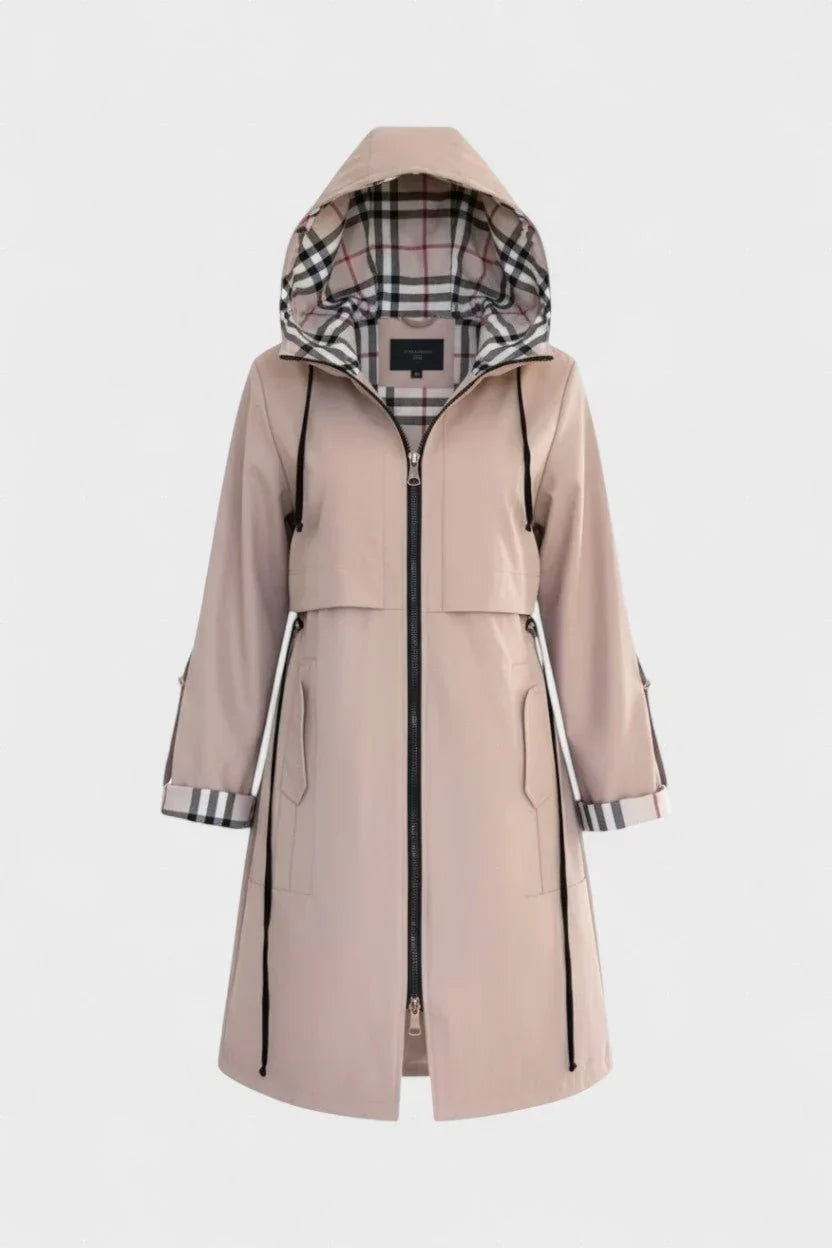 Women's Weatherproof Hooded Jacket with Plaid Lining