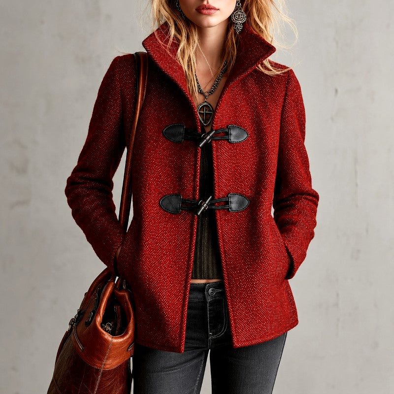 Women's Wool Toggle Front Short Coat