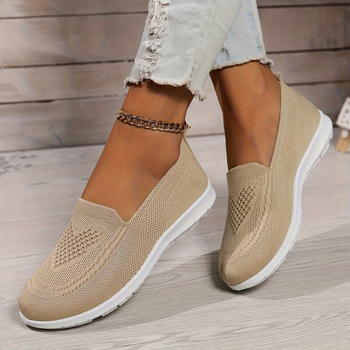 Anya Breathable Knit Slip-On Walking Shoes