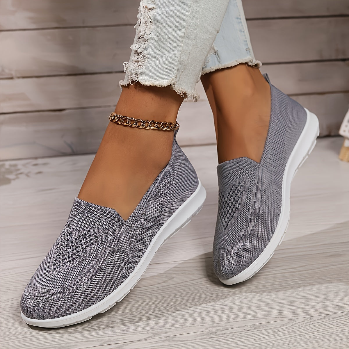 Anya Breathable Knit Slip-On Walking Shoes