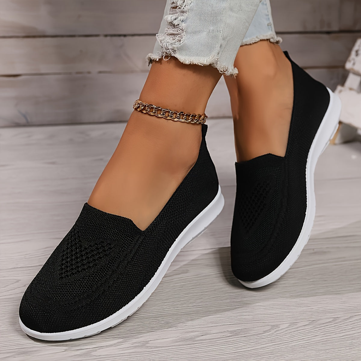 Anya Breathable Knit Slip-On Walking Shoes