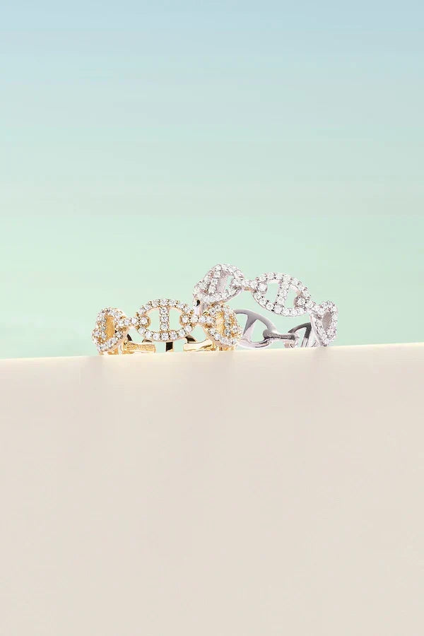 White Gold Ring with Modern Design - Isla Marina Style