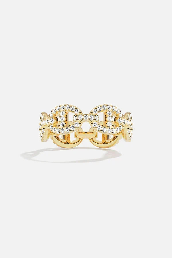 White Gold Ring with Modern Design - Isla Marina Style