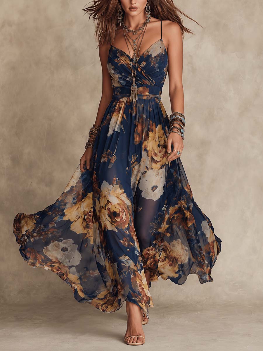 Déborah | Maxi Floral Dress Painting Aesthetic
