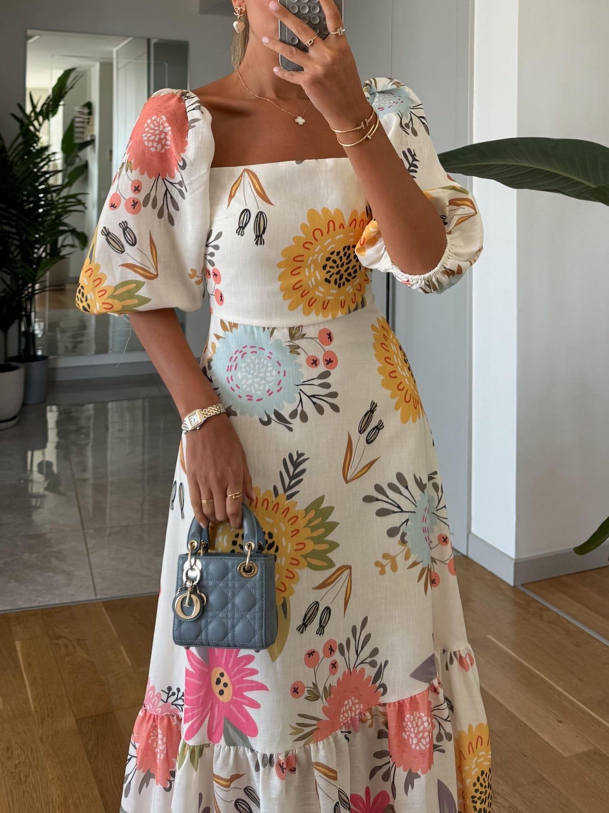 Camille | Blooming Elegance Puff Sleeve Dress