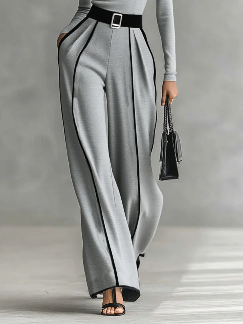 ELORA | HIGH-NECK TOP & WIDE-LEG PANTS SET