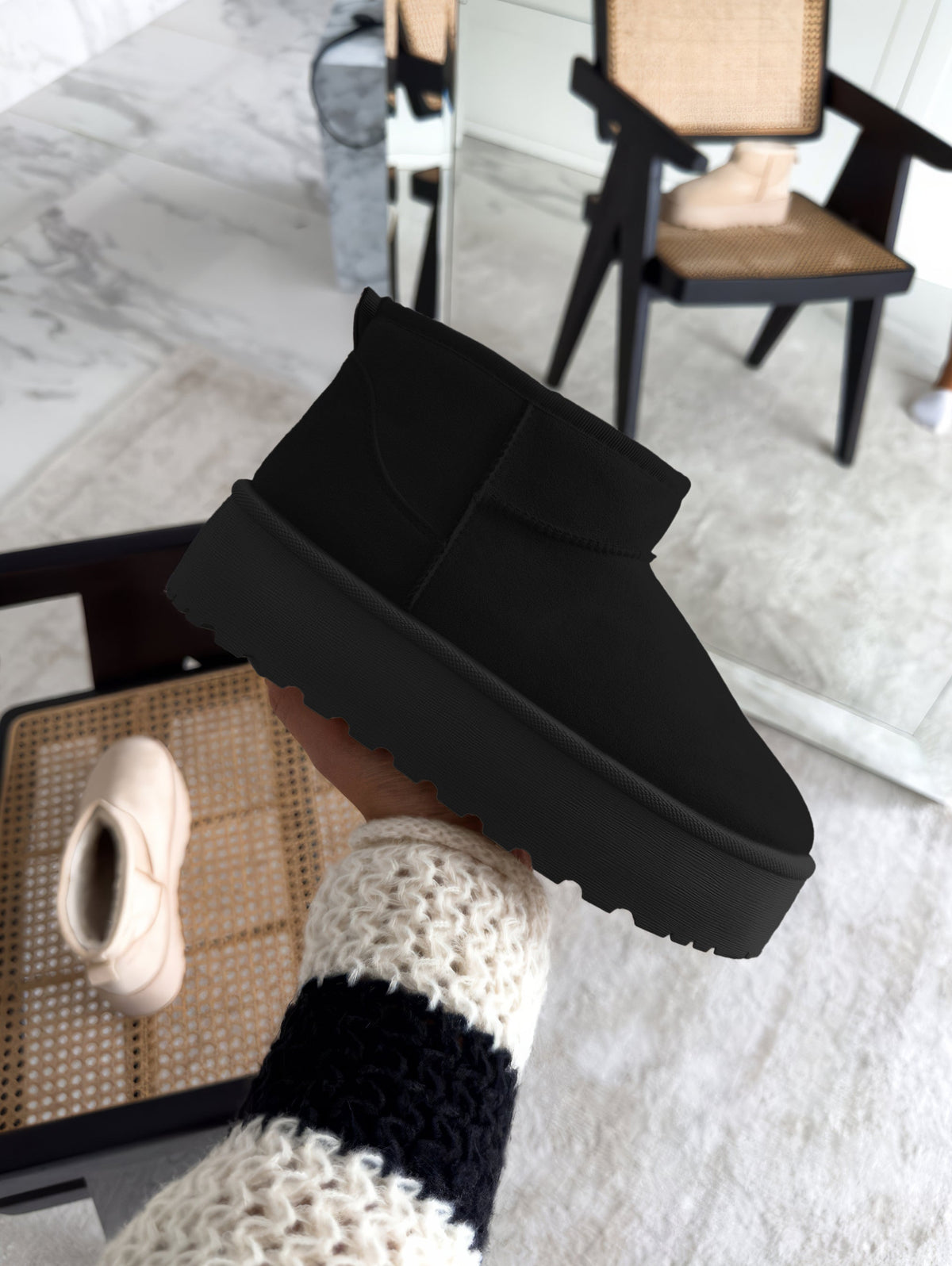 Women's Winter Boots Lined with Soft Wool | Pull-On Platform Shaft and Fold-Over Front Flap | Sizes 5.5-9.5, 4 Colors