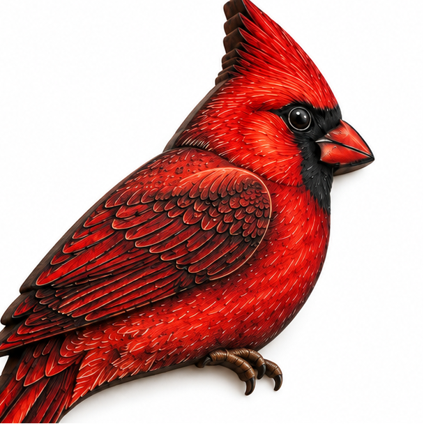 Perch & Feather – Cardinal Branch Metal Bird Décor