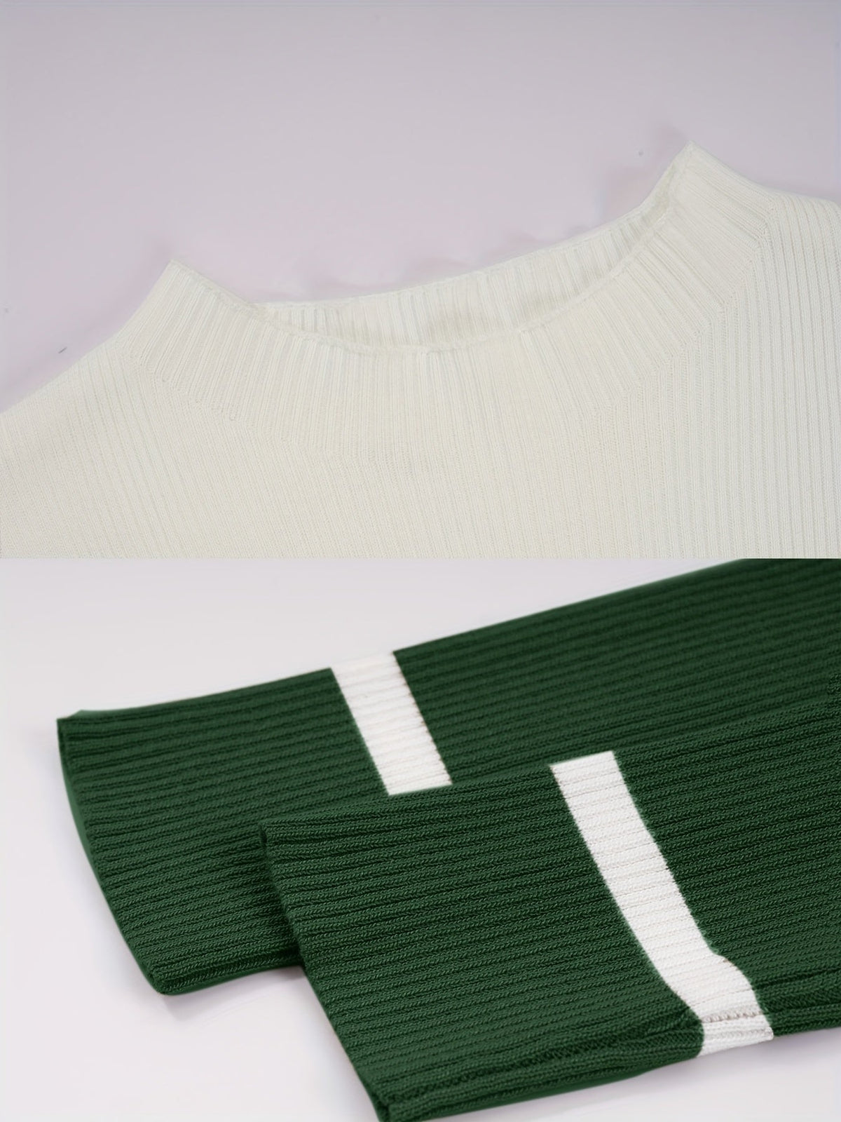 Women's Striped Sweater Dress with Long Sleeves