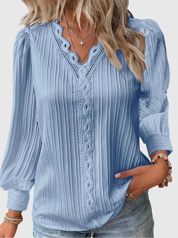 Andrea | Womens Pullover Blouse with Tailored Silhouette | Easy Care, Dress Up or Down | Black, Blue, Green and More S-4XL