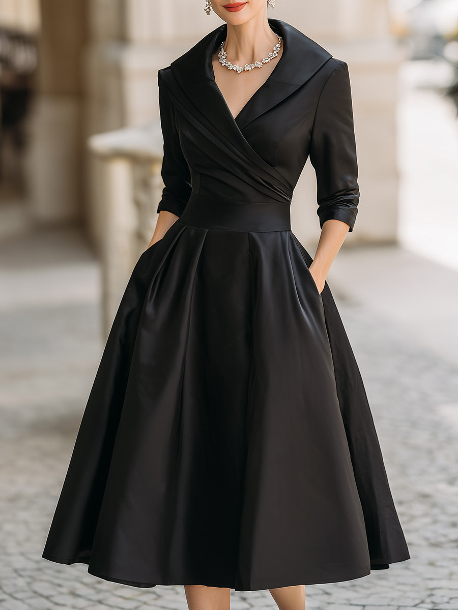 Leina - Midi Dress in Satin