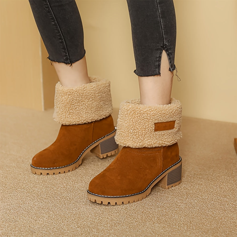 Women's Black Boots with Block Heel and Ankle Height | For Winter | Size 9 | Black