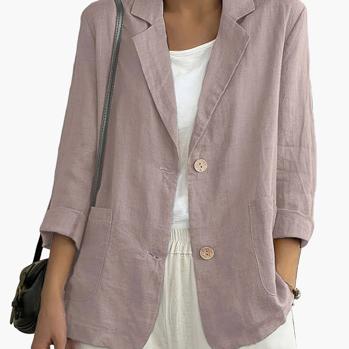 Women's Casual Blazer, Notched Lapels, Long Sleeves