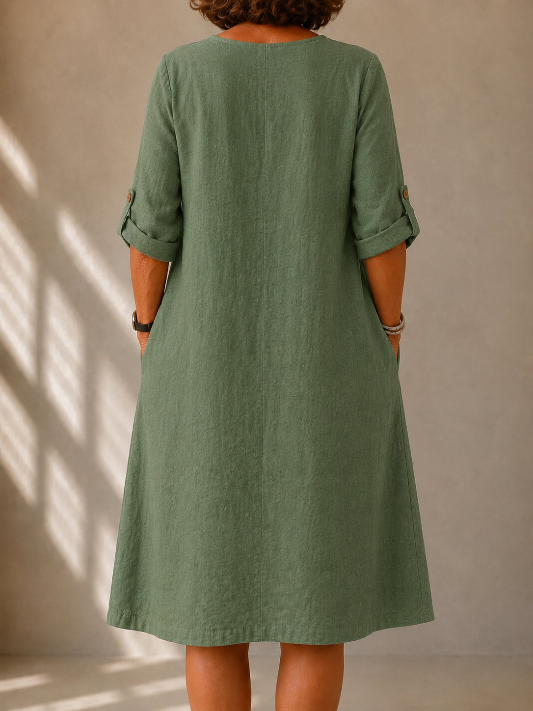 Lucie | Midi Trapeze Dress with Side Pockets