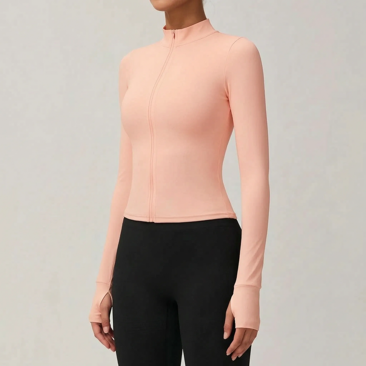 Abigail | Slim Fit Sport Coat with High Neckline and Thumbholes