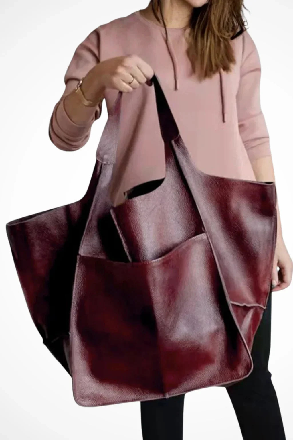 Abigail | Women's Leather Slouchy Tote Bag with Shoulder Straps