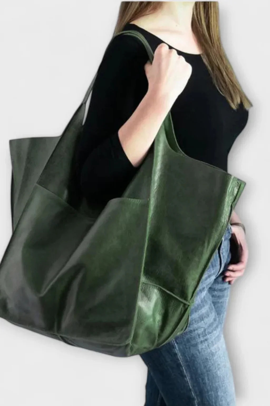 Abigail | Women's Leather Slouchy Tote Bag with Shoulder Straps