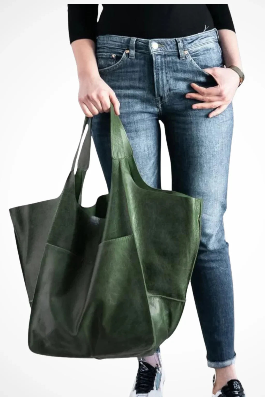 Abigail | Women's Leather Slouchy Tote Bag with Shoulder Straps