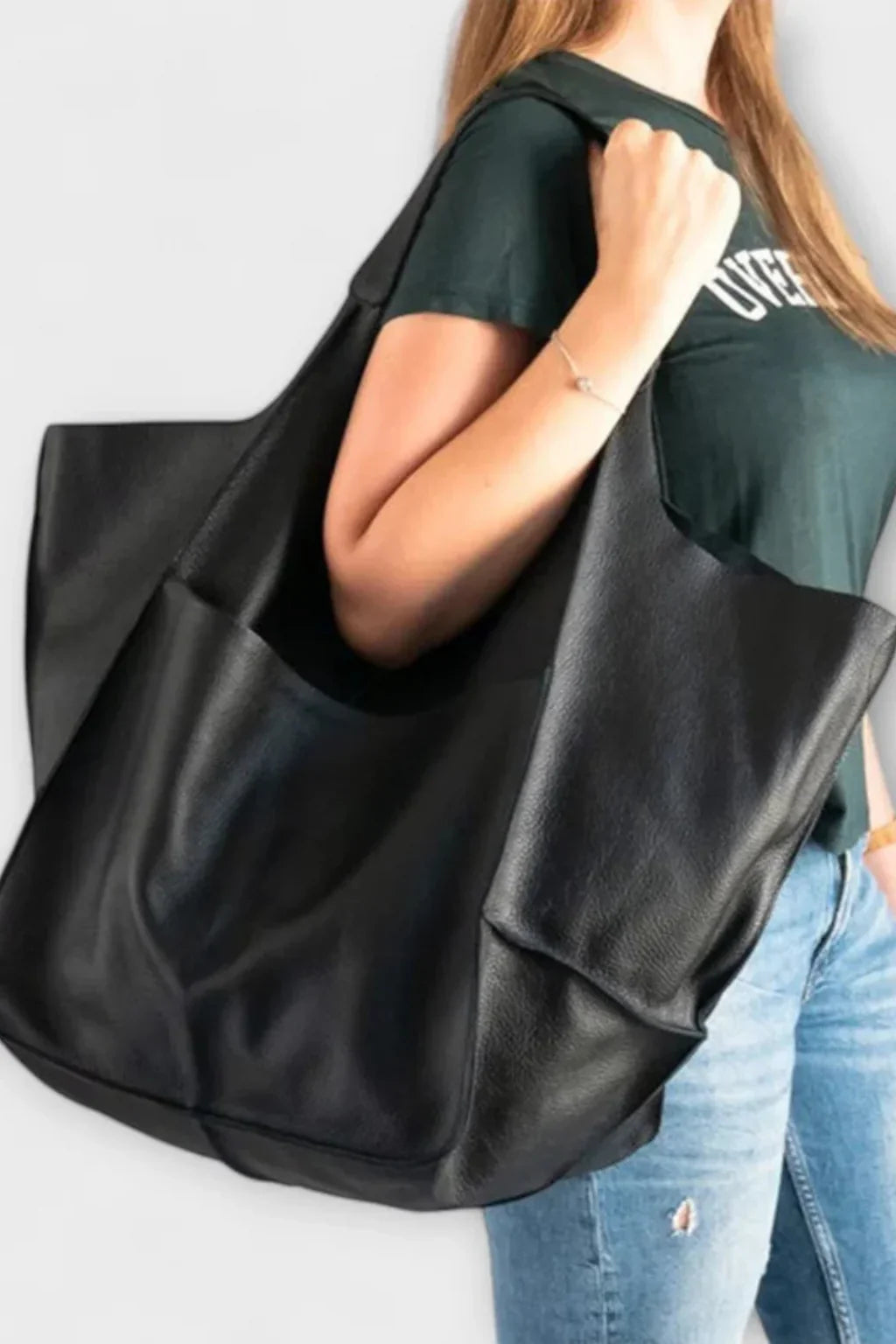 Abigail | Women's Leather Slouchy Tote Bag with Shoulder Straps