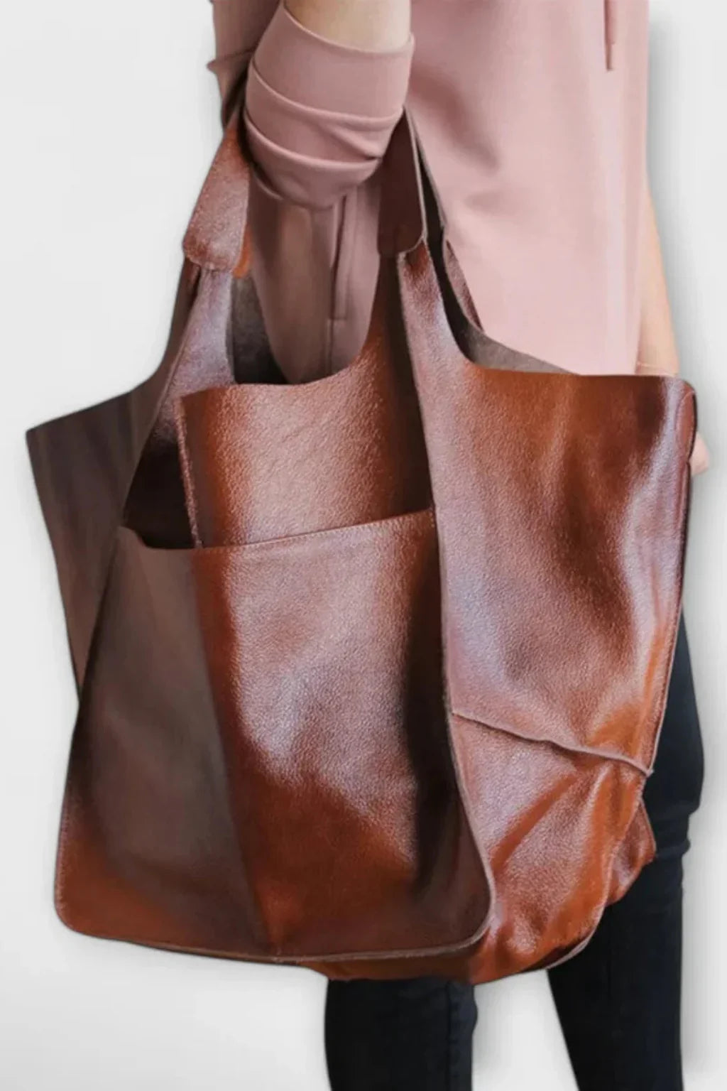Abigail | Women's Leather Slouchy Tote Bag with Shoulder Straps