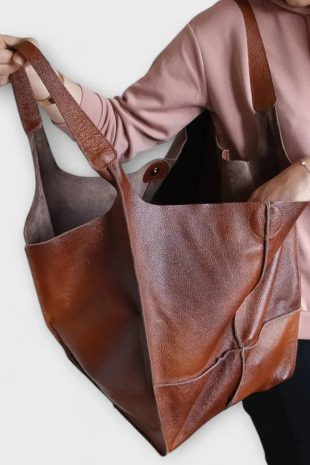 Abigail | Women's Leather Slouchy Tote Bag with Shoulder Straps