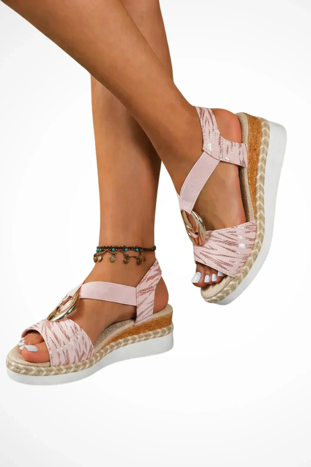 Abigail | Women's Open Toe Wedge Platform Sandals with Ankle Strap