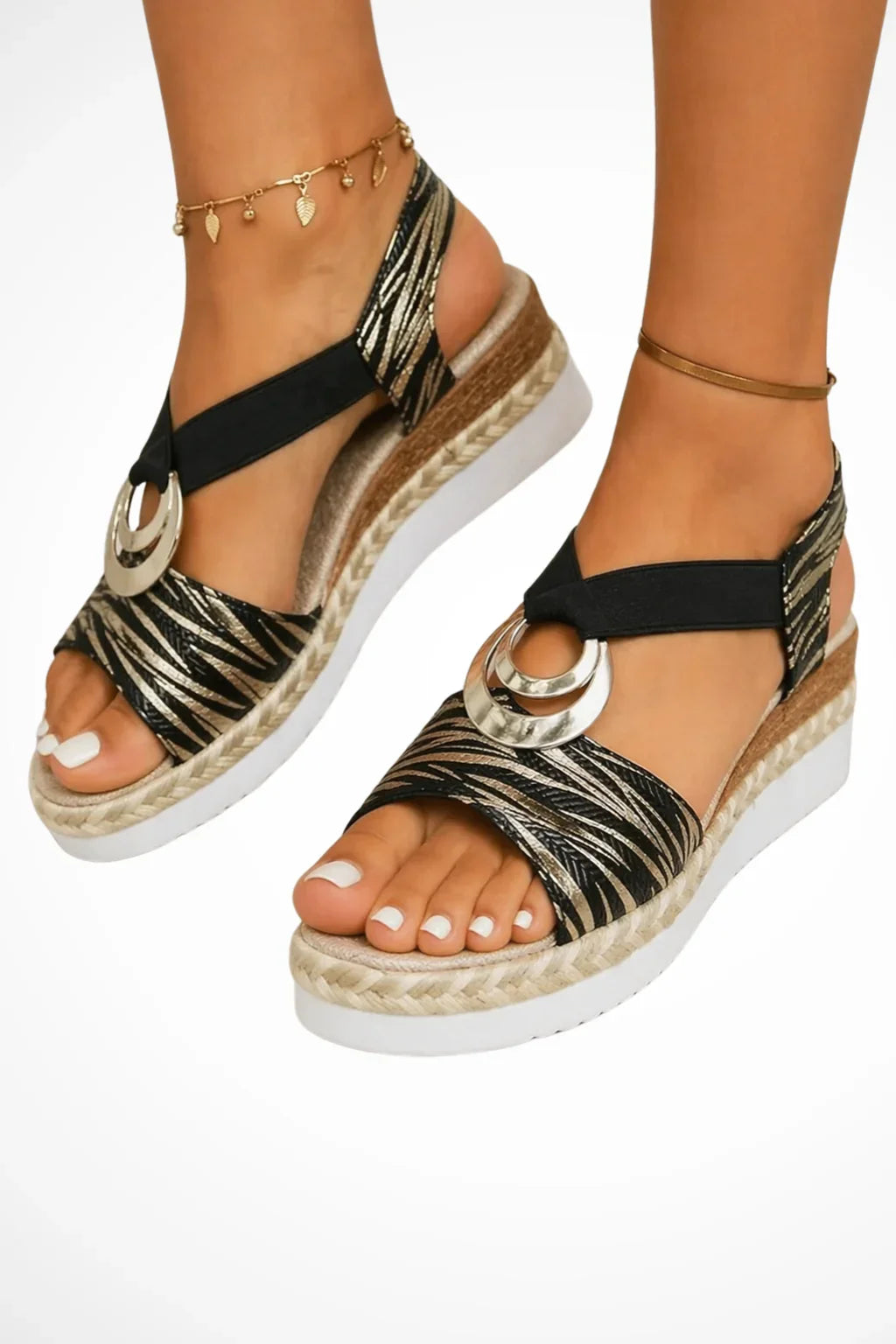 Abigail | Women's Open Toe Wedge Platform Sandals with Ankle Strap