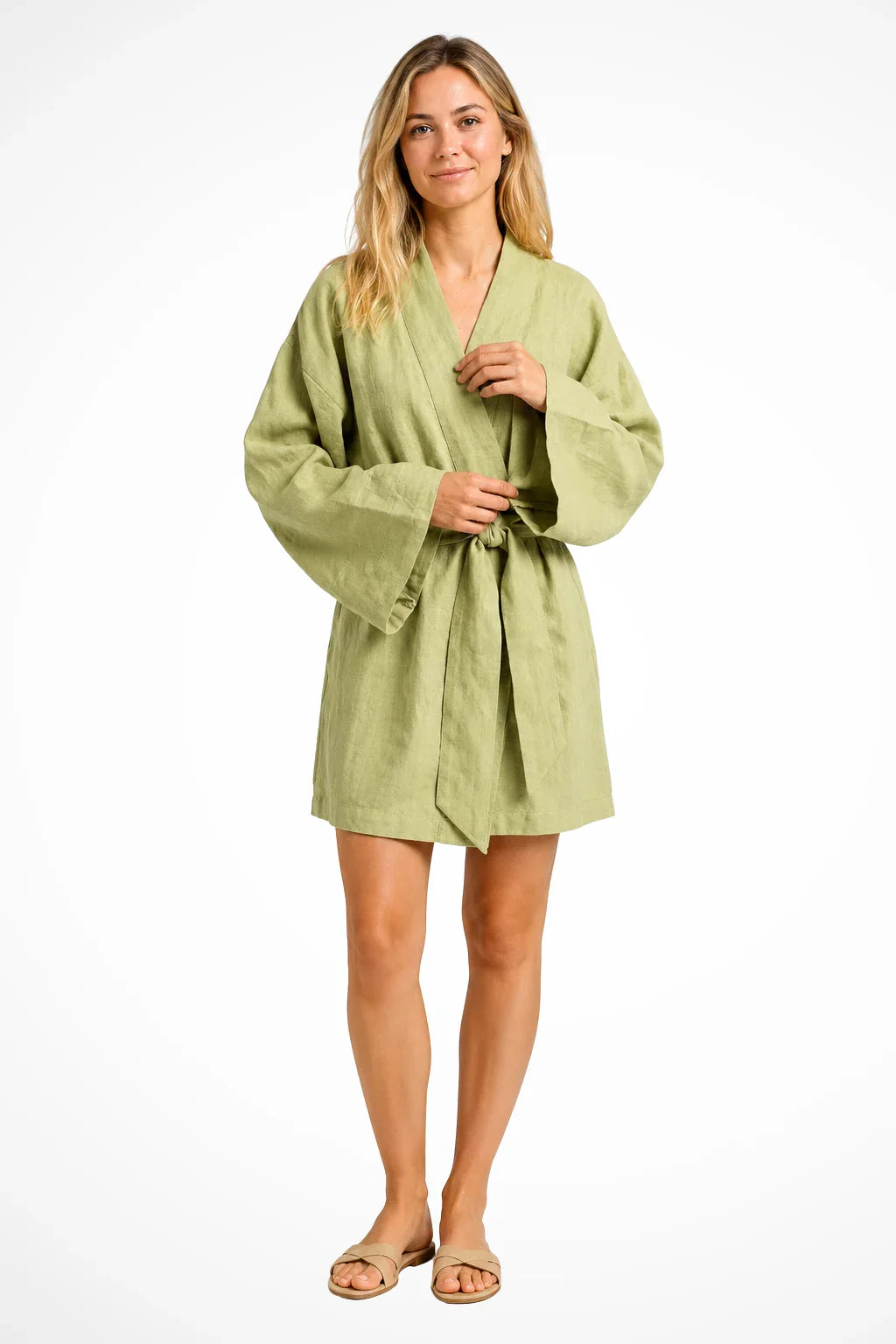 Abigail | Women's Wrap Summer Mini Dress with Kimono Sleeves