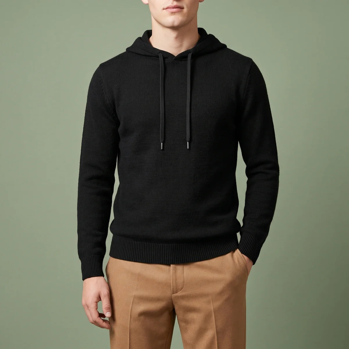 Adalbert Merino Wool Knit Pullover Hoodie