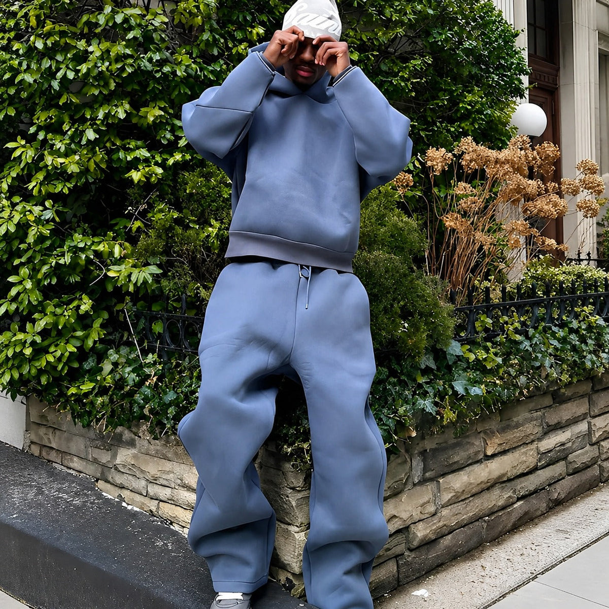 Men's Hooded Sweatshirt And Jogger Set, Relaxed Fit