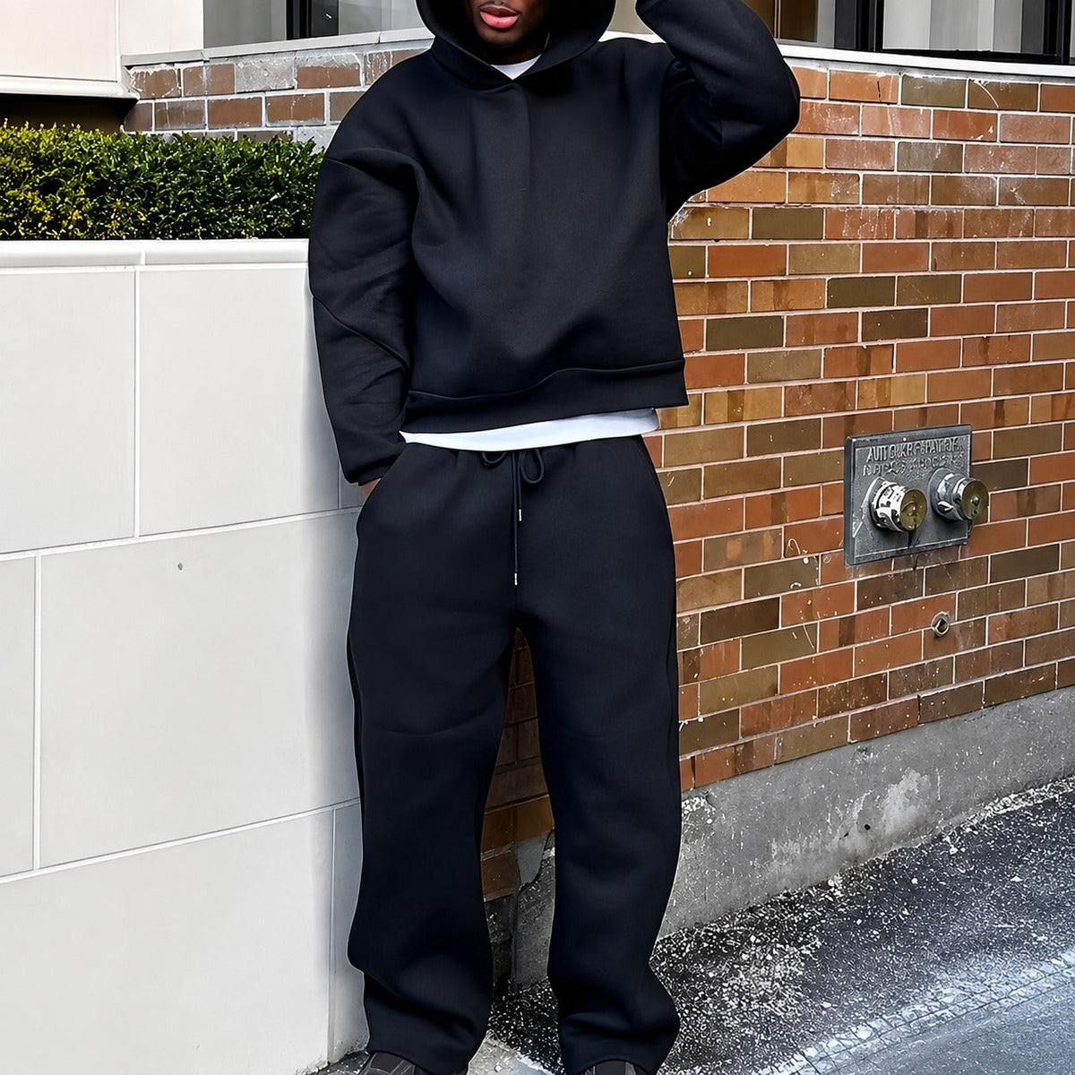Men's Hooded Sweatshirt And Jogger Set, Relaxed Fit