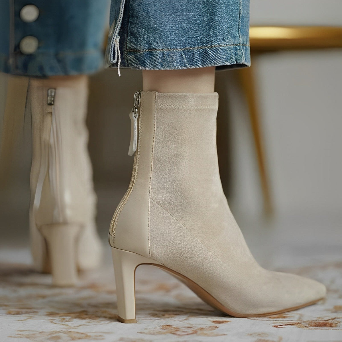 Women's Pointed-Toe Ankle Boots, High Stiletto Heel, Side Zipper