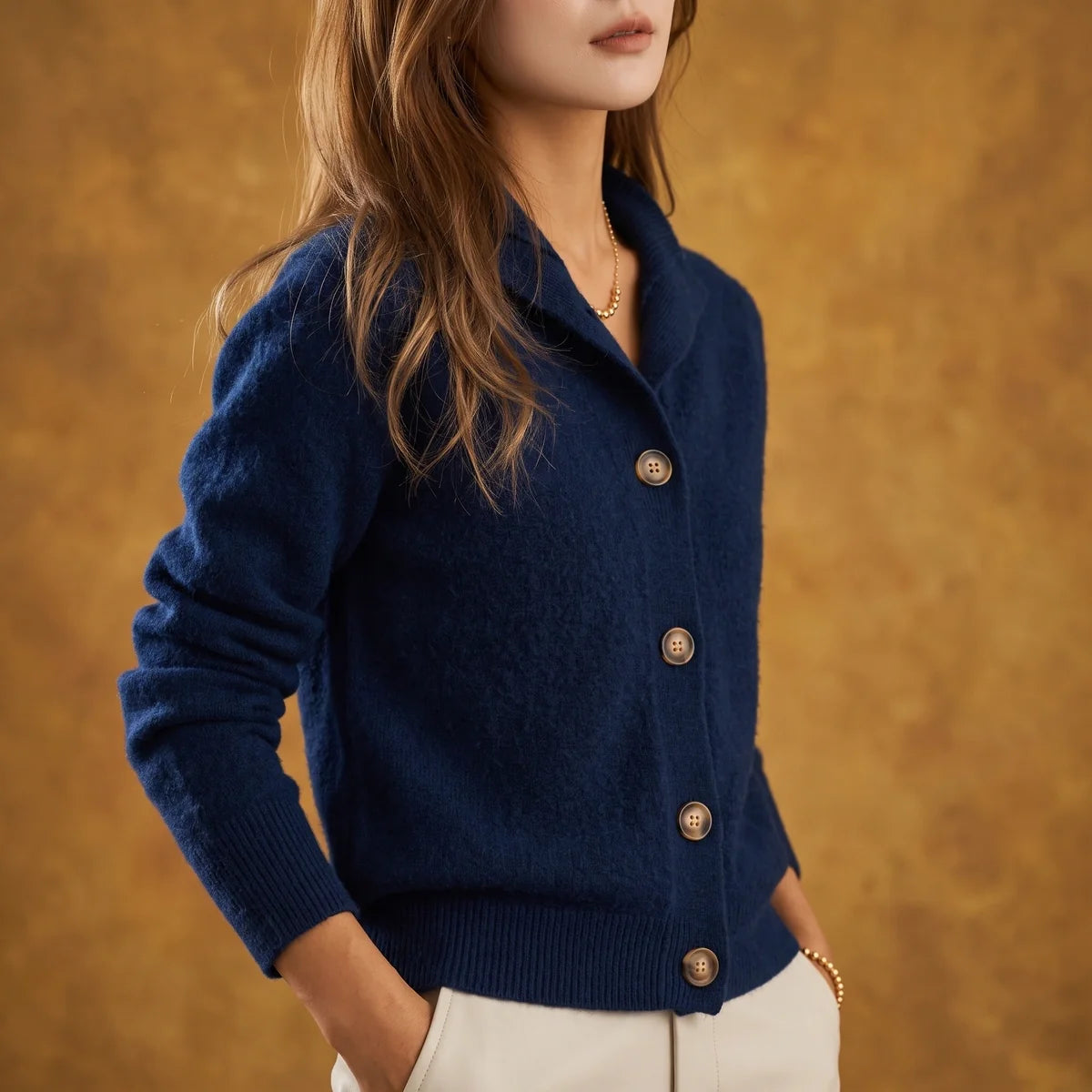 Agatha Wool Blend Button Cardigan