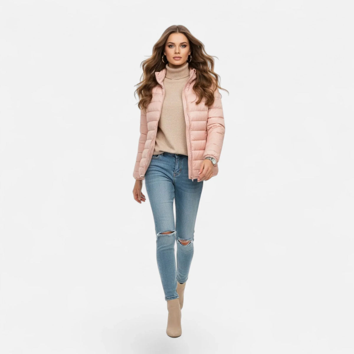 Agnes | Women's Lightweight Hooded Puffer Jacket with Zip Pockets