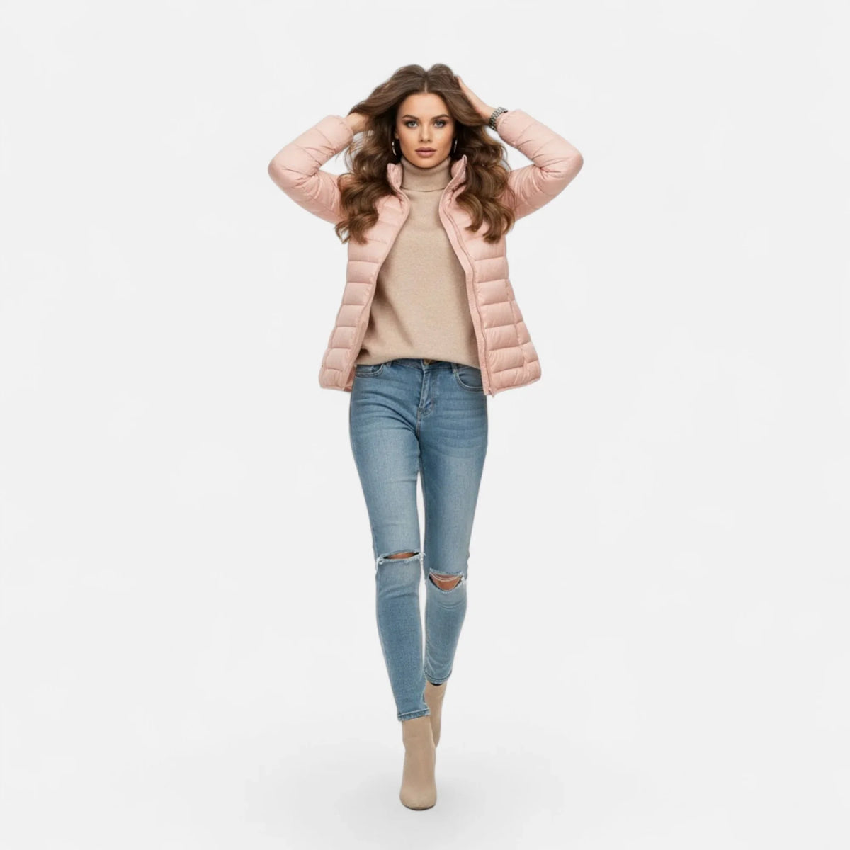 Agnes | Women's Lightweight Hooded Puffer Jacket with Zip Pockets
