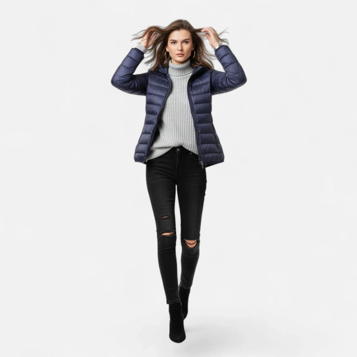Agnes | Women's Lightweight Hooded Puffer Jacket with Zip Pockets